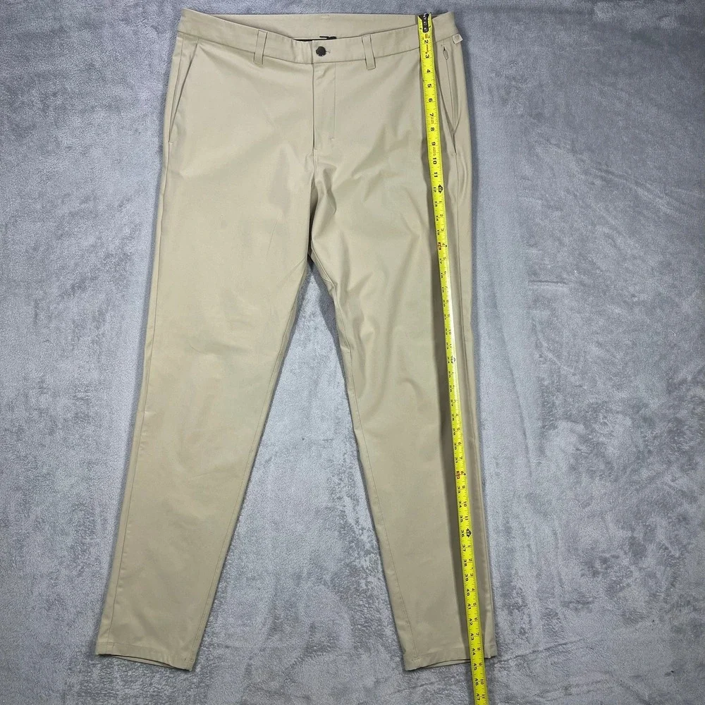 Lululemon Commission Slim-Fit Pants Mens 38 Khaki Tan Performance Chino READ
